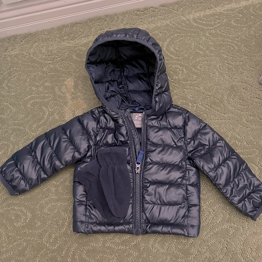 Primary puffer jacket and mittens
